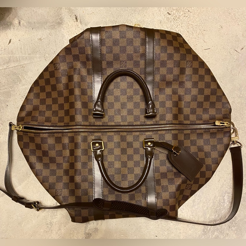 Louis Vuitton Keepall Bandouliere 55 in Damier Ebene